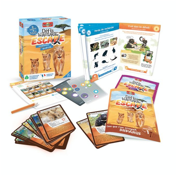 Jeu de cartes Défis Nature Escape Mission survie - Bioviva - Rougier et Plé