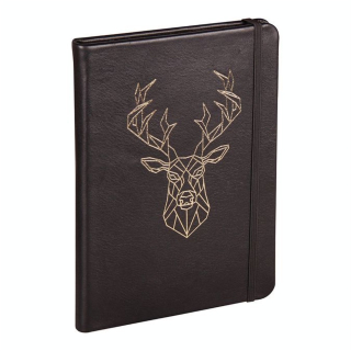 Carnet en cuir Forêt Noire A5 14.8 x 21 cm 144 pages Ligné Cerf - Clairefontaine - Rougier et Plé
