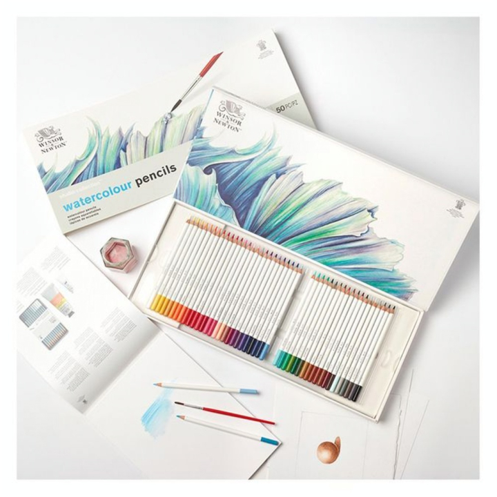 Crayon de couleur aquarellable Studio Collection Coffret 50 pcs - Winsor & Newton - Rougier et Plé