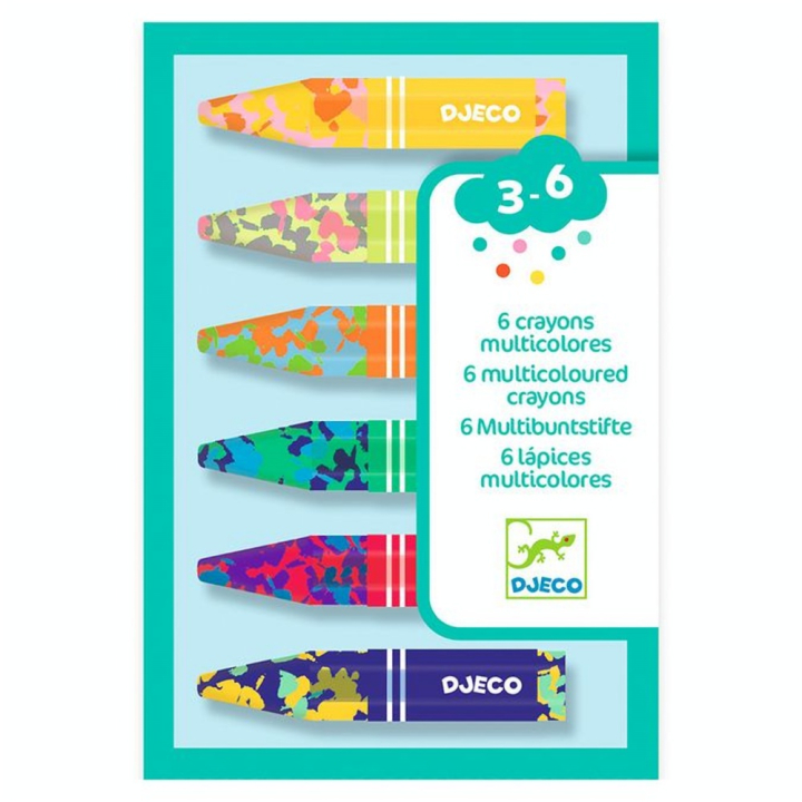 Crayons de cire multicolores 6 pcs - Djeco - Rougier et Plé