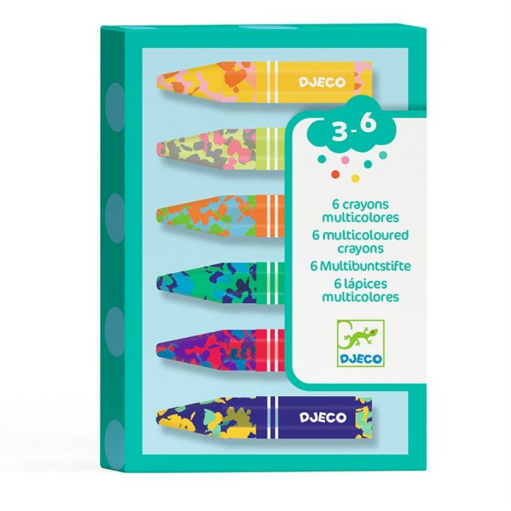 Crayons de cire multicolores 6 pcs - Djeco - Rougier et Plé