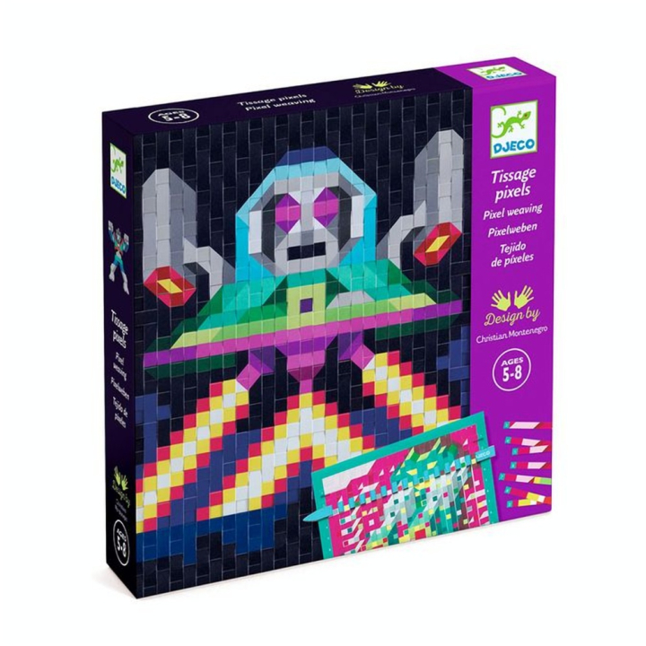 Coffret Pixel Art Tissage papier Invaders - Djeco - Rougier et Plé
