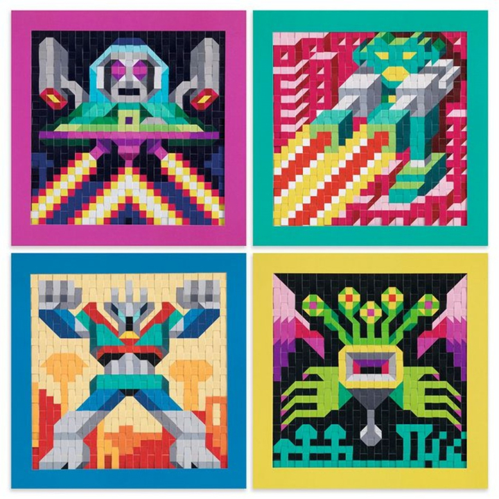 Coffret Pixel Art Tissage papier Invaders - Djeco - Rougier et Plé