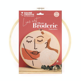Kit de broderie Visage Line Art - Graine Créative - Rougier et Plé