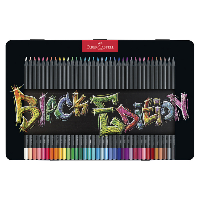 Crayons de couleur Black Edition Boîte métal de 36 - Faber-Castell - Rougier et Plé