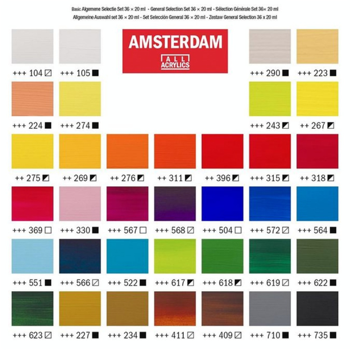 Peinture Acrylique 36 x 20 ml - Amsterdam - Rougier et Plé