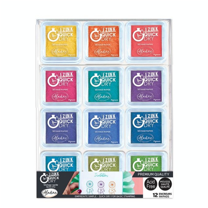 Encreur Izink Quick Dry Acidulé 12 pcs - Aladine - Rougier et Plé