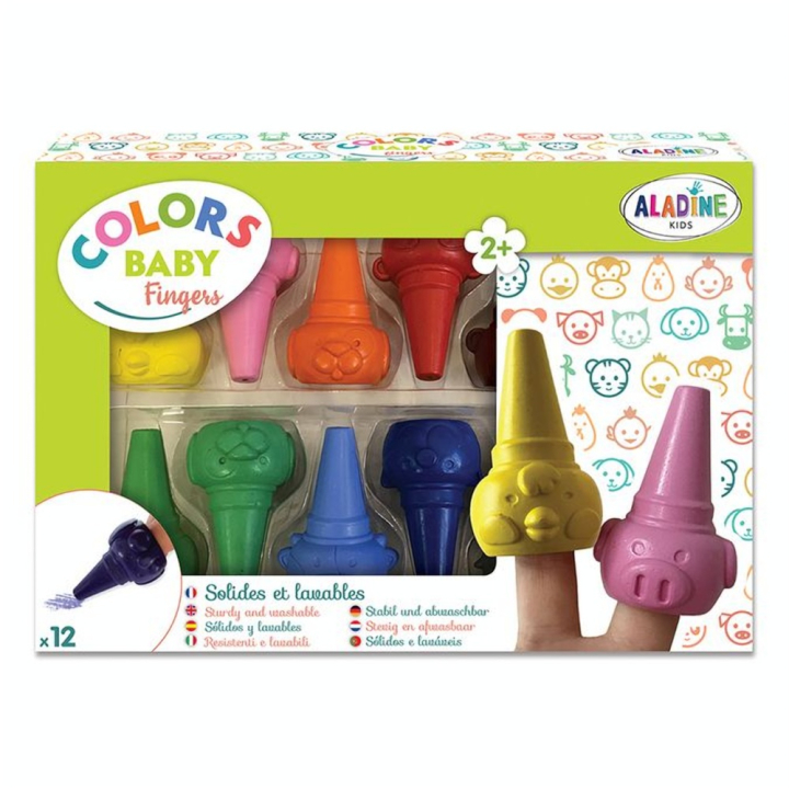 Crayon à doigt Colors Baby Fingers 12 pcs - Aladine - Rougier et Plé