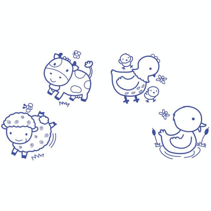 Tampon Bois Stampo Baby Eco-Friendly Ferme 5 pcs - Aladine - Rougier et Plé