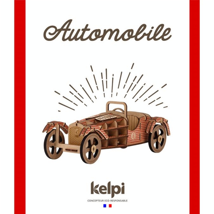 Maquette Voiture en bois 10.5 x 27.5 cm Rouge - Kelpi - Rougier et Plé