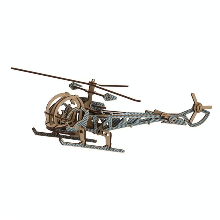 Maquette Hélicoptère en bois 11 x 36 cm - Kelpi - Rougier et Plé