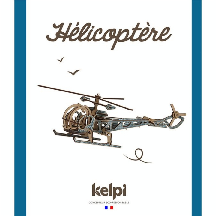 Maquette Hélicoptère en bois 11 x 36 cm - Kelpi - Rougier et Plé