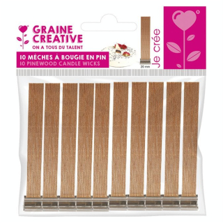 Mèches à Bougie en bois 10 pcs - Graine Créative - Rougier et Plé
