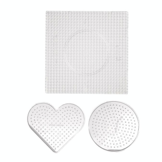 Plaque à picot pour Perle à repasser 5 mm Rond et Cœur 10 cm Carré 15 cm - Perlou - Rougier et Plé