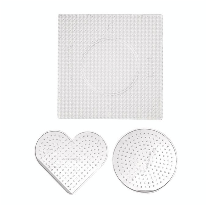 Plaque à picot pour Perle à repasser 5 mm Rond et Cœur 10 cm Carré 15 cm - Perlou - Rougier et Plé