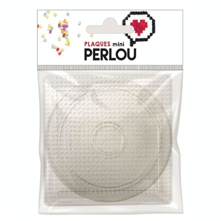Plaque à picot pour Mini Perle à repasser 2 mm Rond 8.5 cm Carré 8 cm - Perlou - Rougier et Plé