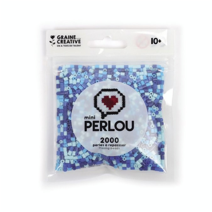Perle à Repasser Mini 2 mm 2000 pcs Bleu 4 couleurs - Perlou - Rougier et Plé