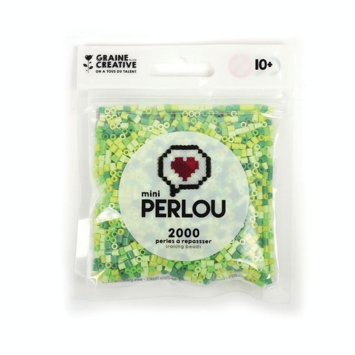 Perle à Repasser Mini 2 mm 2000 pcs Vert opaque 4 couleurs - Perlou - Rougier et Plé