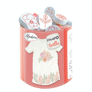 Tampon Stampo Textile 10 pcs Fleurs & Feuilles - Aladine - Rougier et Plé