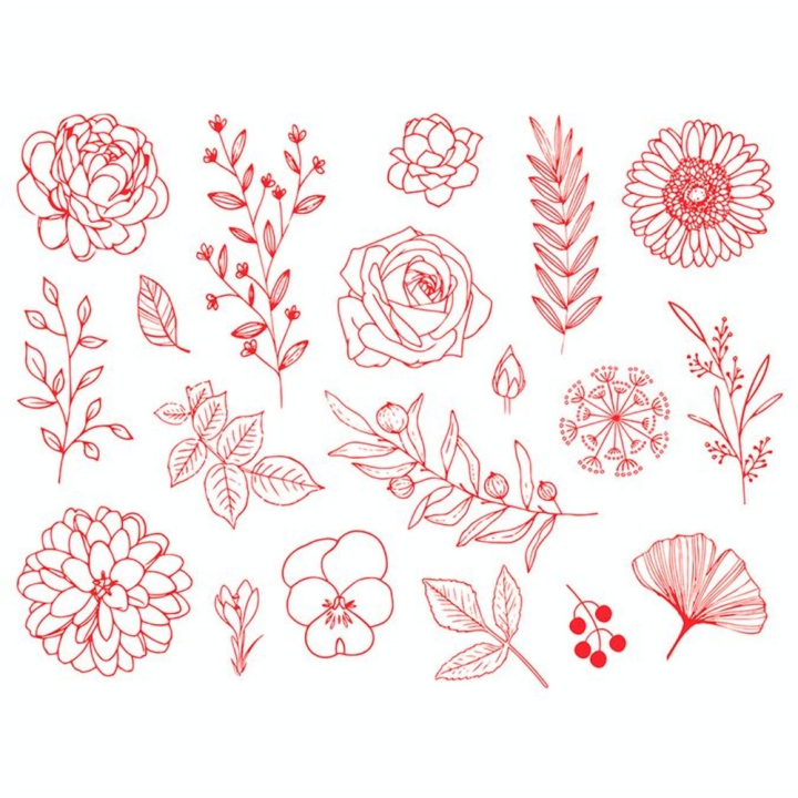 Tampon Stampo Textile 10 pcs Fleurs & Feuilles - Aladine - Rougier et Plé