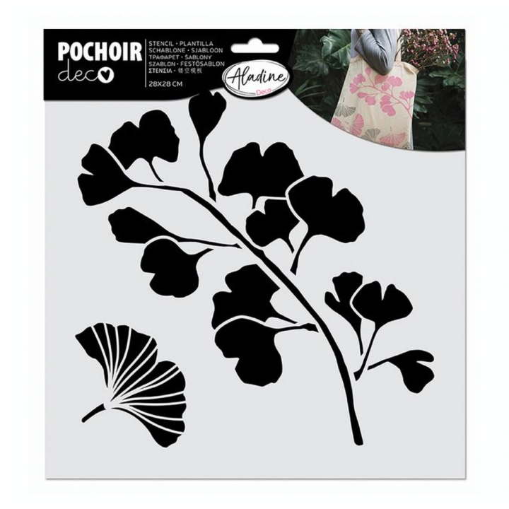 Pochoir Textile 28 x 28 cm Ginkgo - Aladine - Rougier et Plé