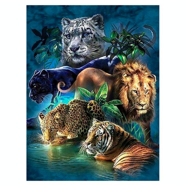 Broderie Diamant 40 x 50 cm Animaux de la Jungle - Figured'Art - Rougier et Plé