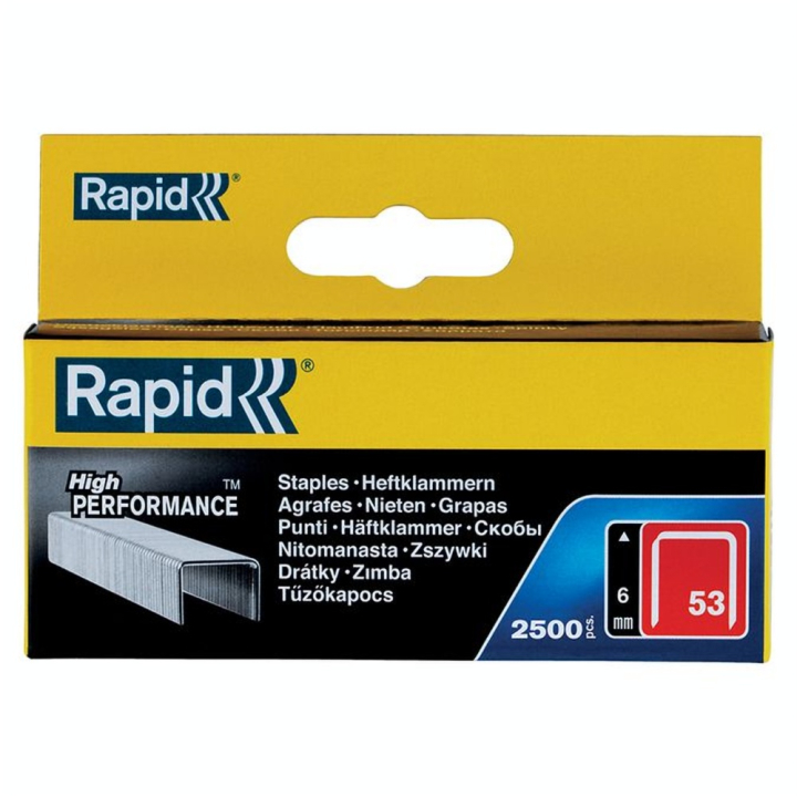 Agrafes en fil fin n° 53 6 mm 2500 pcs - Rapid - Rougier et Plé