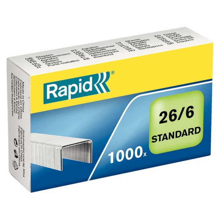 Agrafes Standard 26/6 6 mm 1000 pcs - Rapid - Rougier et Plé