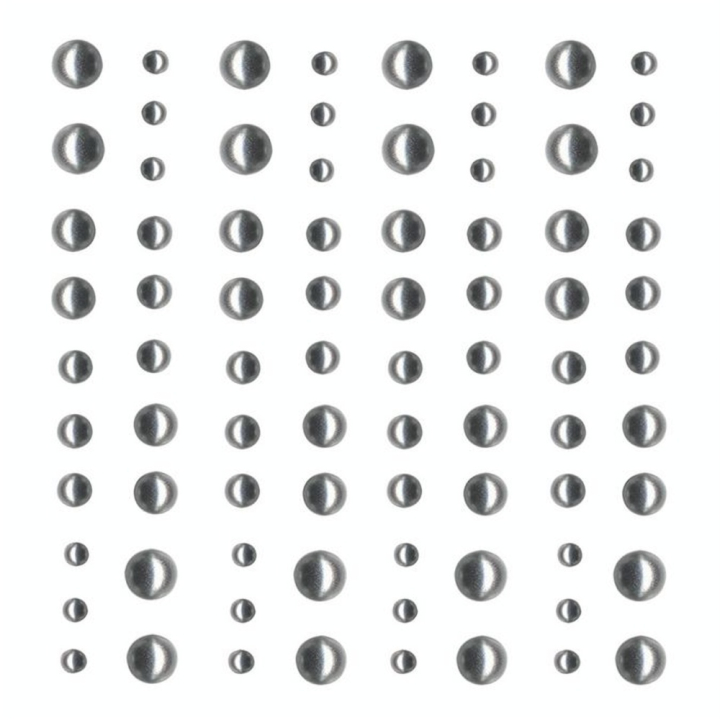 Perles adhésives ø2.5-5 mm 80 pcs Argent - Artemio - Rougier et Plé