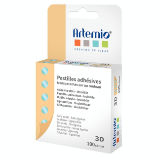 Pastilles adhésives permanentes 3D ø 8 mm 100 pcs Transparent - Artemio - Rougier et Plé
