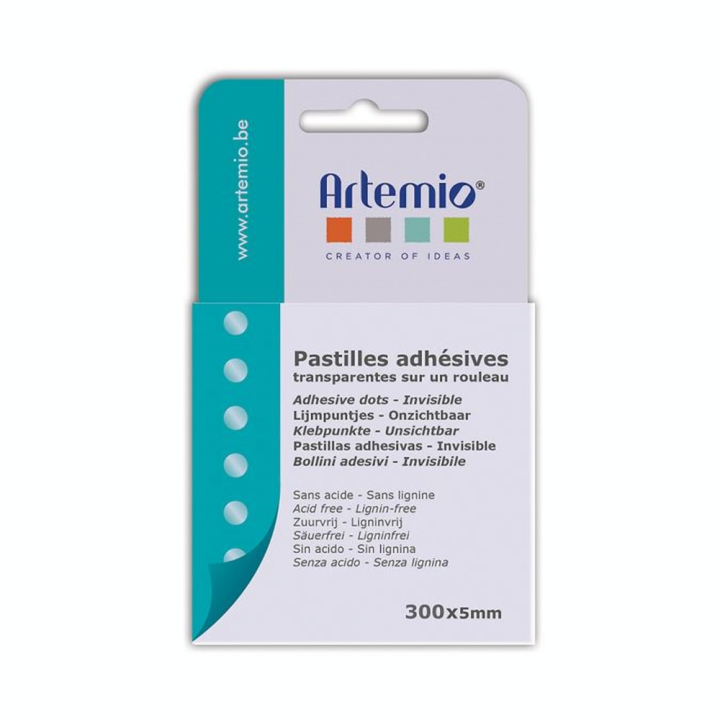 Pastilles adhésives permanentes ø 5 mm 300 pcs Transparent - Artemio - Rougier et Plé