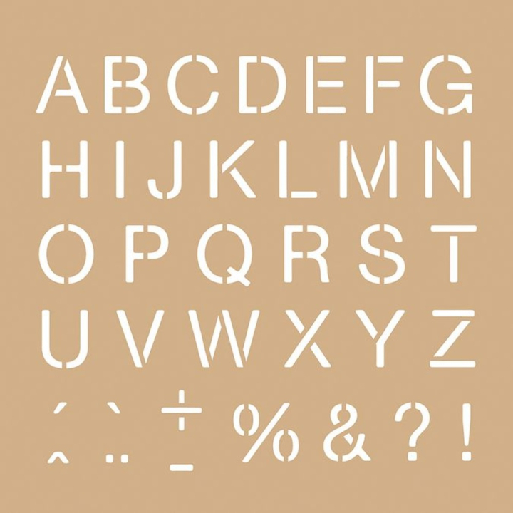 Pochoir Kraft 20 x 20 cm 2 pcs Alphabet - Artemio - Rougier et Plé