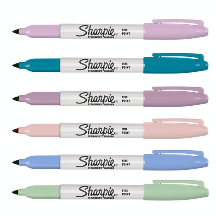 Marqueur Permanent Pointe Fine 12 Couleurs Pastel - Sharpie - Rougier et Plé