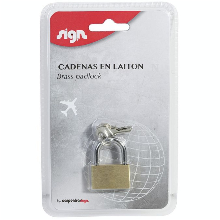 Cadenas à Clé 40 x 30 mm Laiton - Sign - Rougier et Plé