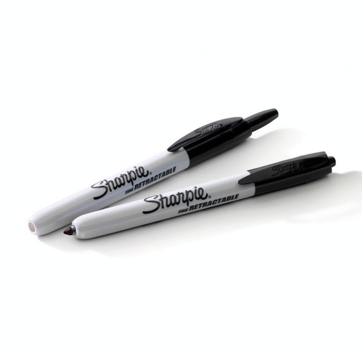 Marqueur Permanent Pointe Fine rétractable Noir - Sharpie - Rougier et Plé