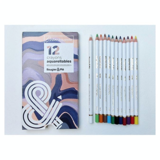 Crayons de couleur Aquarellables Aquarelle Boîte de 12 - Rougier&Plé - Rougier et Plé