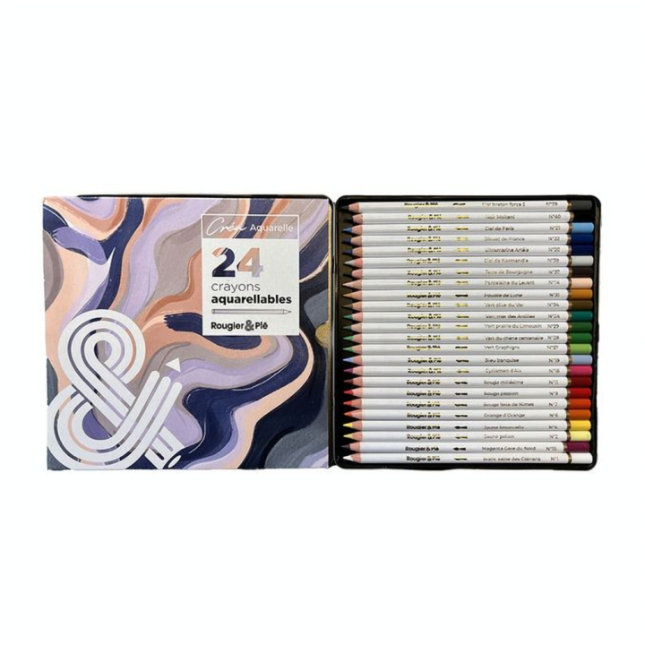 Crayons de couleur Aquarellables Aquarelle Boîte de 24 - Rougier&Plé - Rougier et Plé