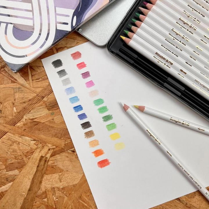 Crayons de couleur Aquarellables Aquarelle Boîte de 24 - Rougier&Plé - Rougier et Plé