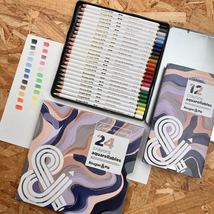 Crayons de couleur Aquarellables Aquarelle Boîte de 24 - Rougier&Plé - Rougier et Plé