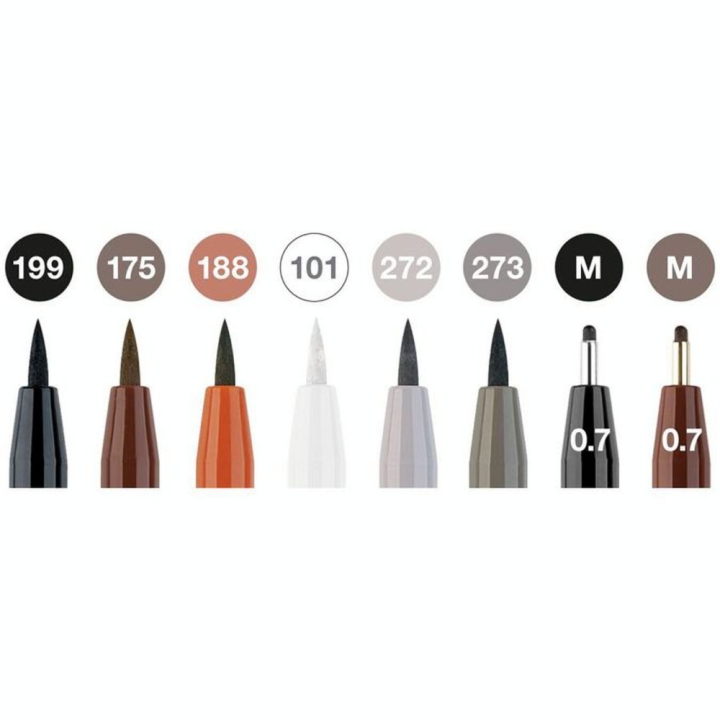 Feutres Pitt Artist Pen 8 pcs Classique - Faber-Castell - Rougier et Plé