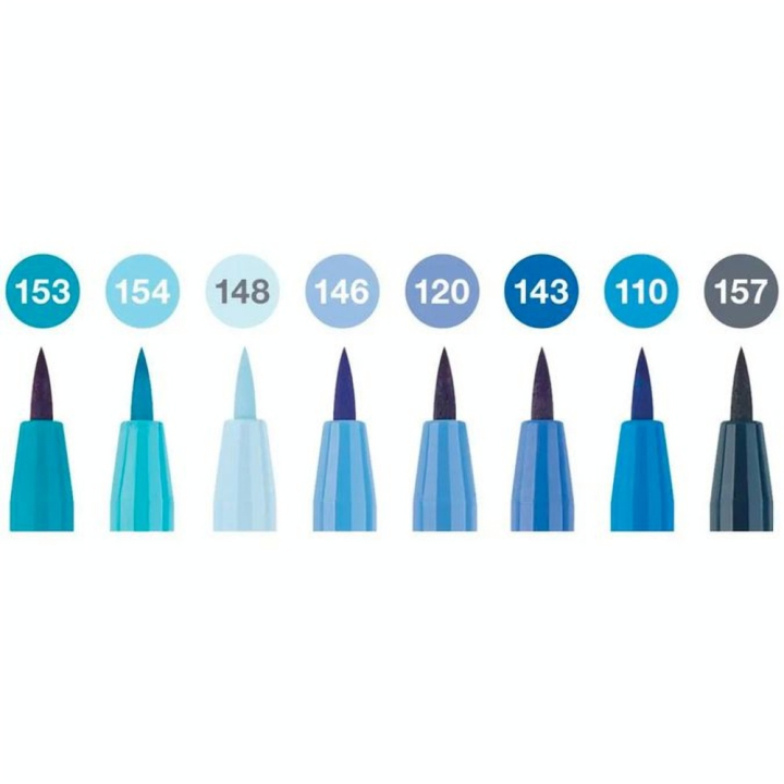 Feutres Pitt Artist Pen 8 pcs Le Blues - Faber-Castell - Rougier et Plé