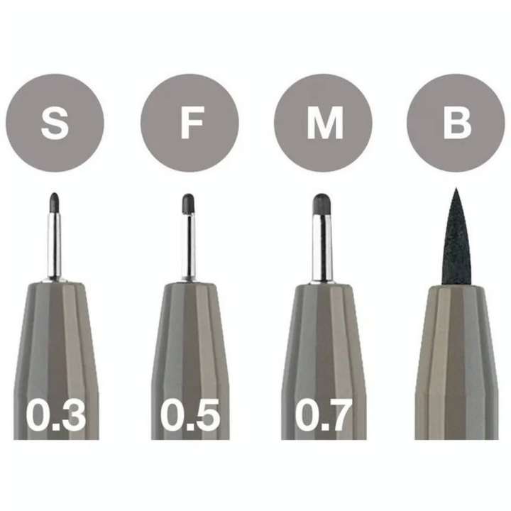 Feutres Pitt Artist Pen 4 pcs Gris chaud - Faber-Castell - Rougier et Plé