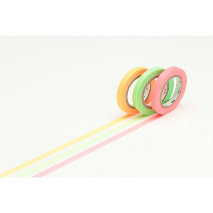 Masking Tape Slim 7 m x 6 mm Set I 3 pcs Uni Fluo - Masking Tape mt - Rougier et Plé