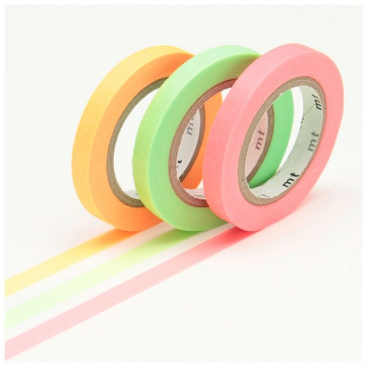 Masking Tape Slim 7 m x 6 mm Set I 3 pcs Uni Fluo - Masking Tape mt - Rougier et Plé
