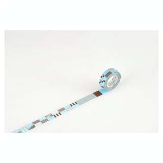 Masking Tape 7 m x 15 mm Rayé Carré Mix Blue - Masking Tape mt - Rougier et Plé