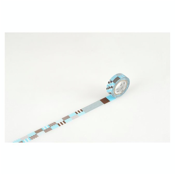 Masking Tape 7 m x 15 mm Rayé Carré Mix Blue - Masking Tape mt - Rougier et Plé