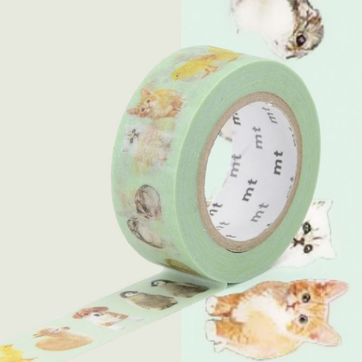 Masking Tape 7 m x 18 mm Bébés Animaux - Masking Tape mt - Rougier et Plé