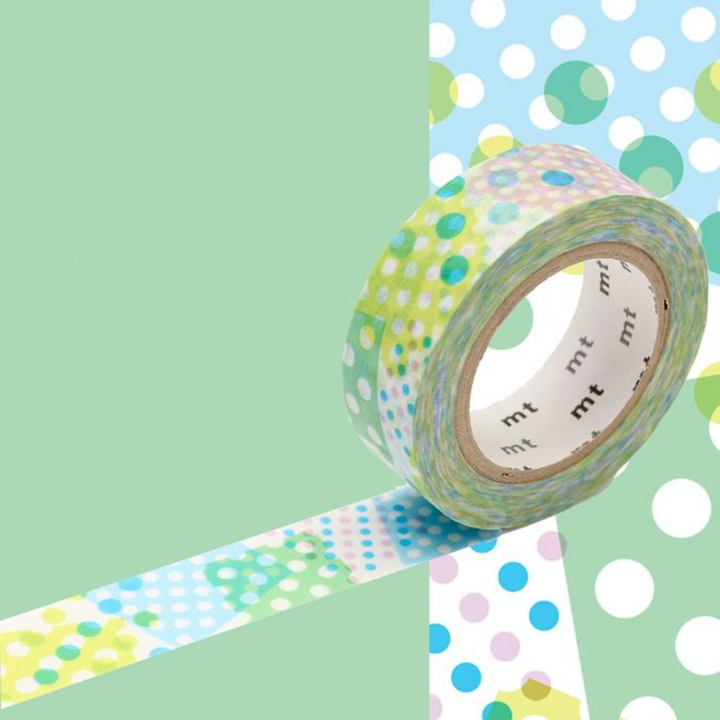 Masking Tape 7 m x 15 mm Collage Pois Bleu - Masking Tape mt - Rougier et Plé