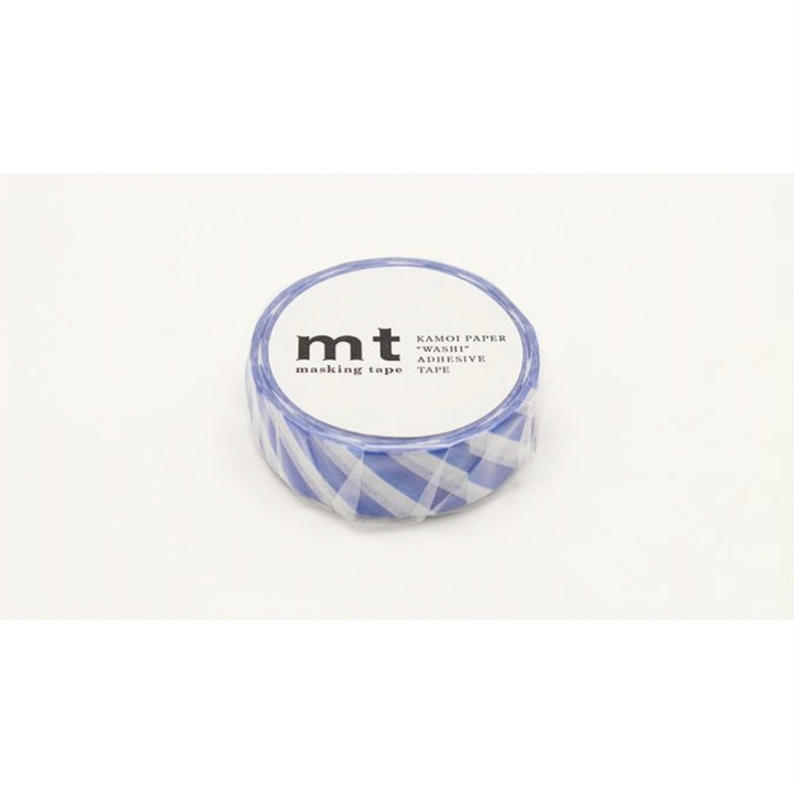 Masking Tape 7 m x 15 mm Rayures Bleu Gris Bleu - Masking Tape mt - Rougier et Plé