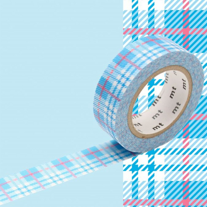 Masking Tape 7 m x 15 mm Tartan Bleu - Masking Tape mt - Rougier et Plé